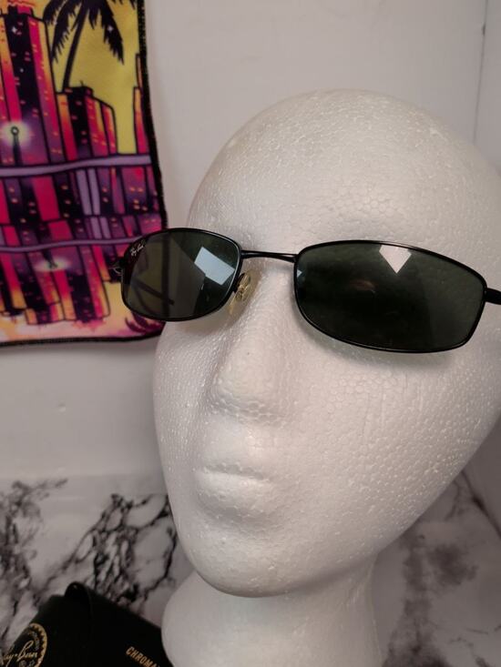 Ray-Ban Other - Ray-Ban RB3198 006 55-18 Black Metal Sunglasses Made In Italy w/ Case